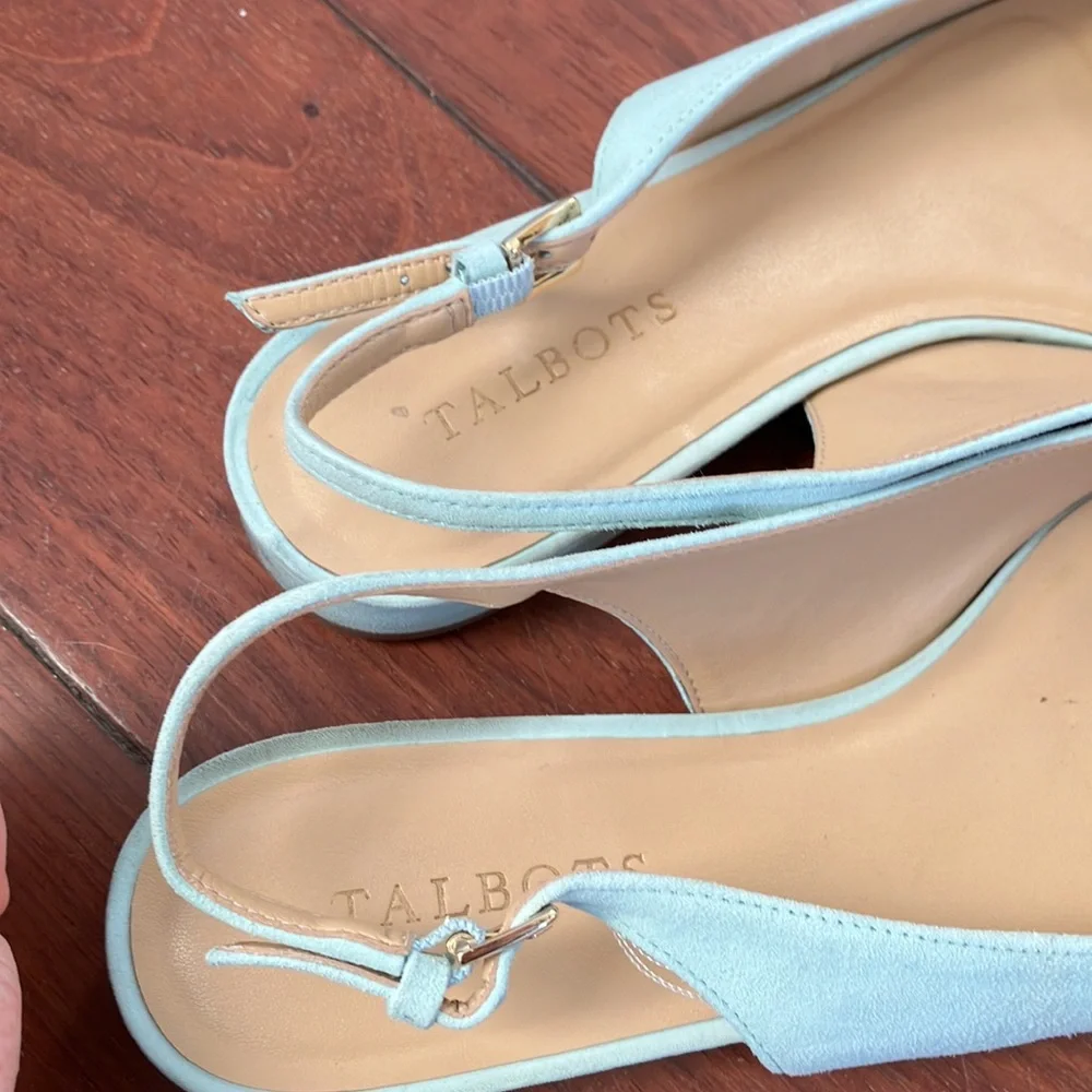 Talbots Women's Mint Blue Slingback Flats 11 - Picture 7 of 8